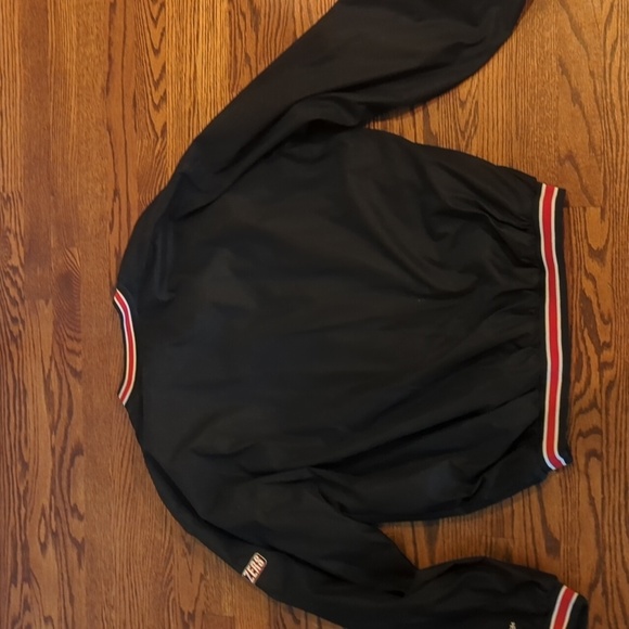 Vtg. NBA By Reebok Black Blazers Rare Pullover V Neck Lined Fleece Jacket Sz XL - Picture 6 of 11